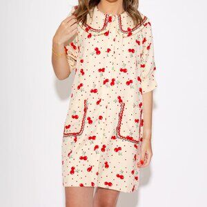 GEEGEE Cherry Pop Mini Button-Down Dress NWT